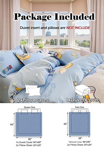 MorroMorn 100 Cotton Duvet Cover Set Queen 3 Pcs