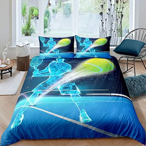 Erosebridal Tennis Ball Duvet Cover Set Queen Size Blue Green 1