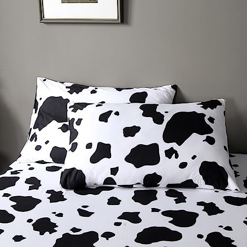 WINLIFE Cartoon Cow Print Twin Sheet Set