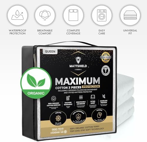 Mattshield Original 3-Piece Waterproof Mattress Protector Kit Queen Size