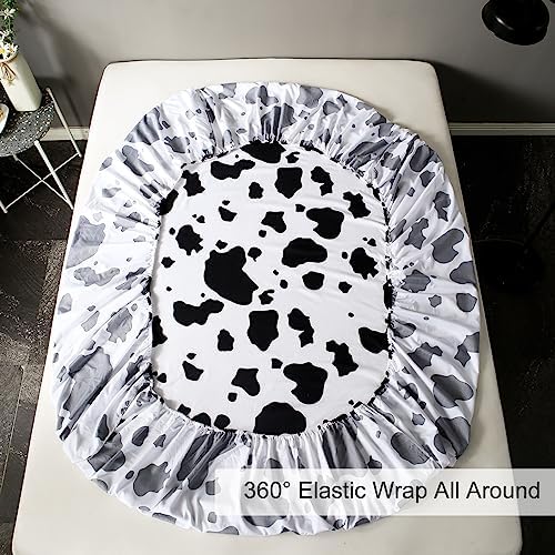 WINLIFE Cartoon Cow Print Twin Sheet Set
