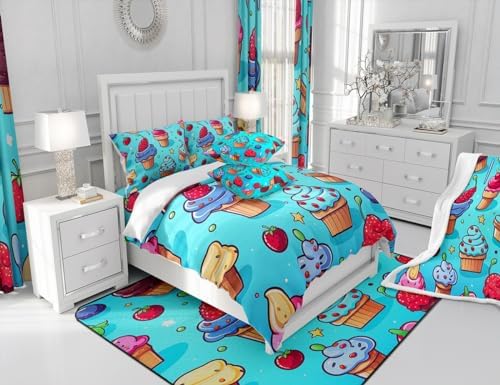 Feelyou Kids Cake Duvet Cover Set Twin Size