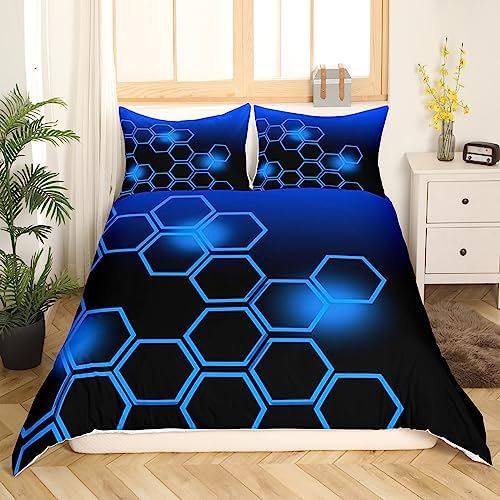 Feelyou Blue Black Duvet Cover Set Twin Size
