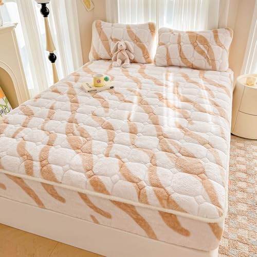 LDLCYCN Warm Queen King Full Mattress Cover with Elastic Band and Pillowcase