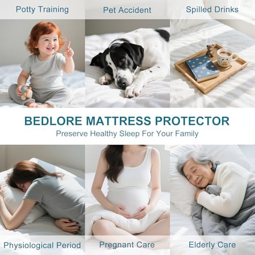 GOPOONY Waterproof Mattress Protector Full Size 54x75in Gray