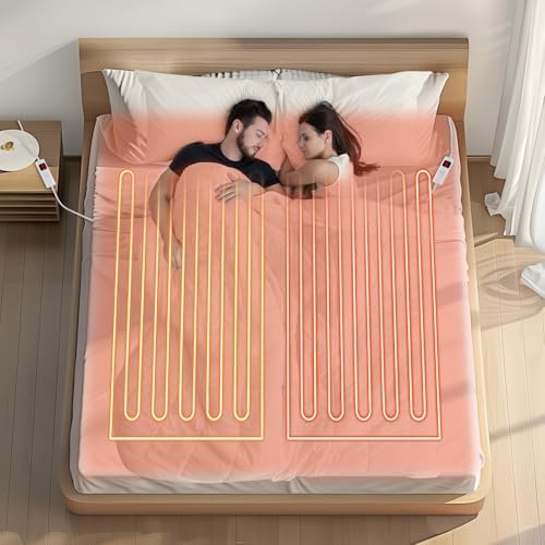 Costway Heated Mattress Pad King Size with Dual Controllers