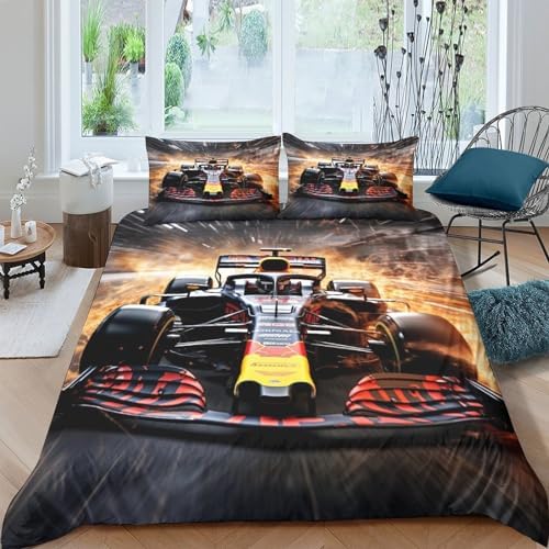 BUKISA Formula-One Racing Bedding Set with Zipper Closure