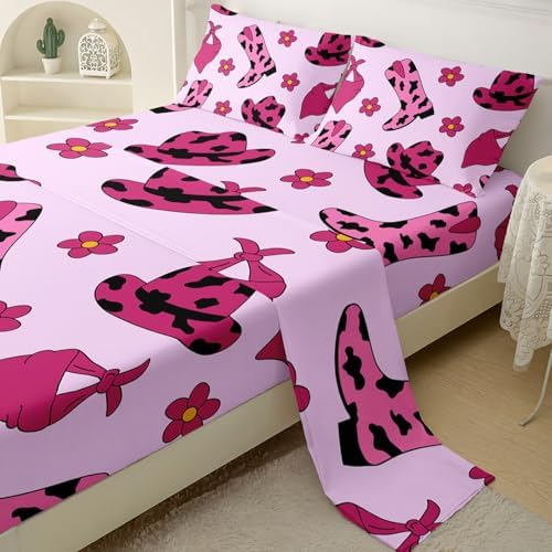 QOOMO Hat Boots Kids Sheet Set Twin Size