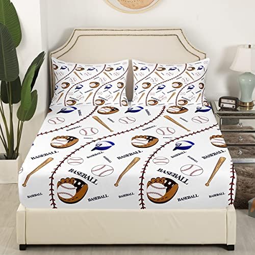 Feelyou Sports Baseball Bed Sheet Set for Kids Boys