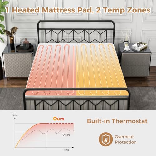 Giantex Heated Mattress Pad with Dual Controller 1