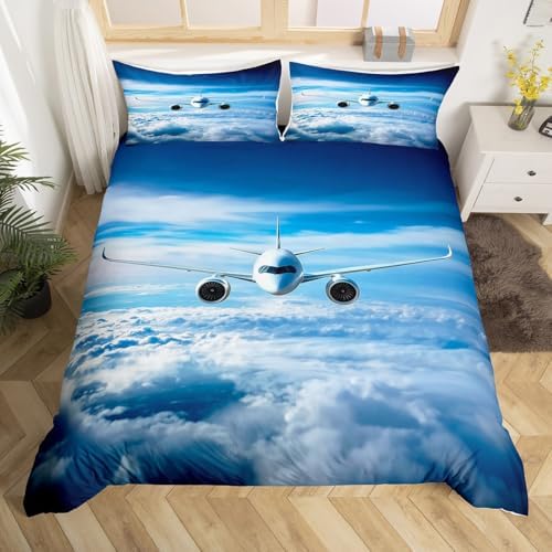Erosebridal Aircraft Comforter Cover Set for Kids and Teens