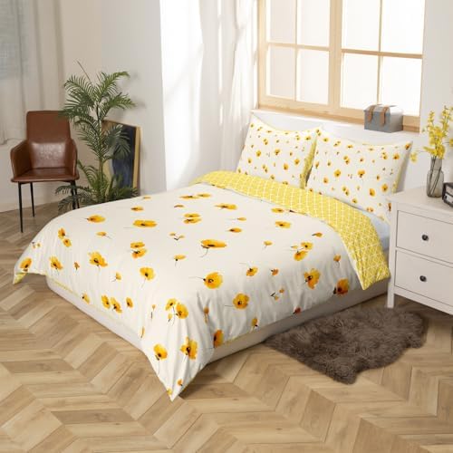 Erosebridal 3 Piece King Floral Duvet Cover Set 1