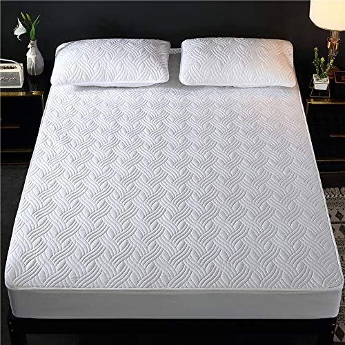 FCLDESHOP Deep Pocket Mattress Pad Cover Pure Cotton Quilted 3PCS Set