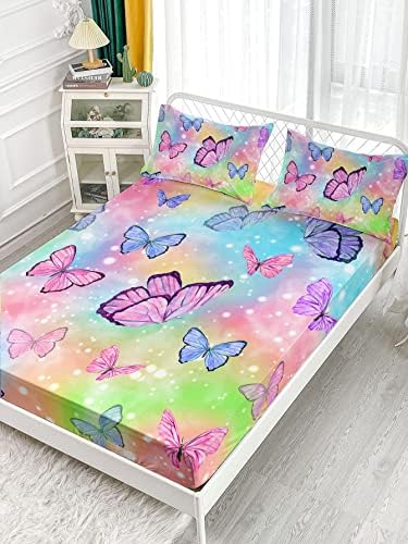 Rainbow Butterfly Sheet Set 4Pcs for Kids
