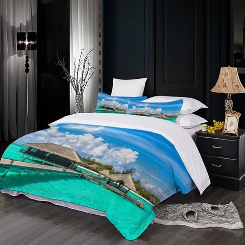 3D Print Duvet Cover Set with Zipper for California King
