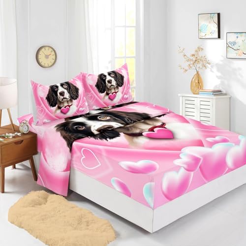 Kawaii Dog Pattern 4Pcs Bedding Set for Kids and Adults