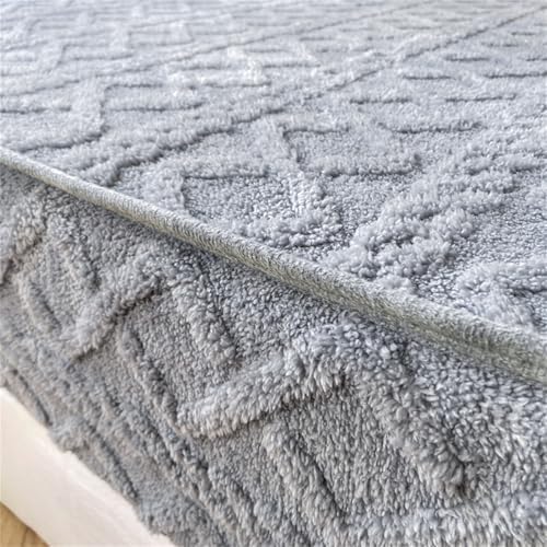 Velvet Flannel Bed Sheet with Deep Pocket Shrinkage Fade Resistant Twin XL Gray