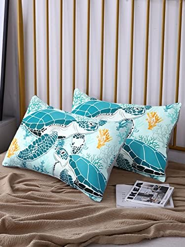 HOSIMA Sea Turtle Bedding Set Queen Size