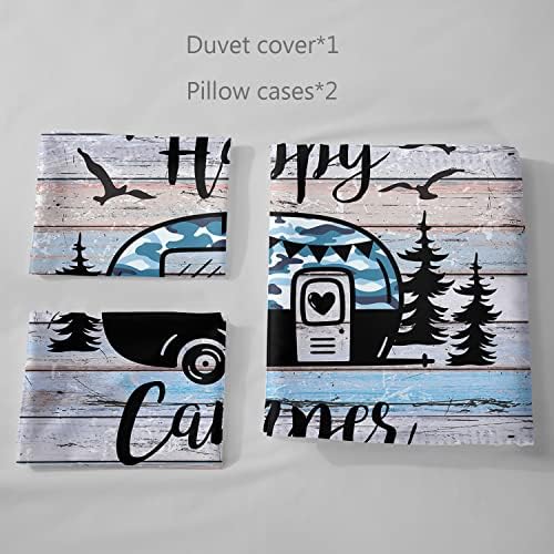 HOSIMA Happy Camper Duvet Cover Set - Queen Size 1
