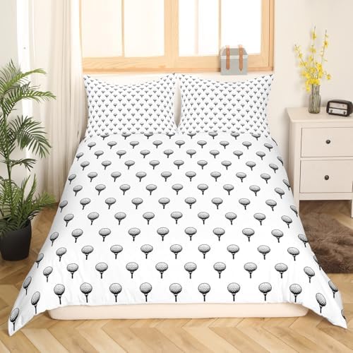 Feelyou Golf Duvet Cover Bedding Set Queen Size 3Pcs Zipper
