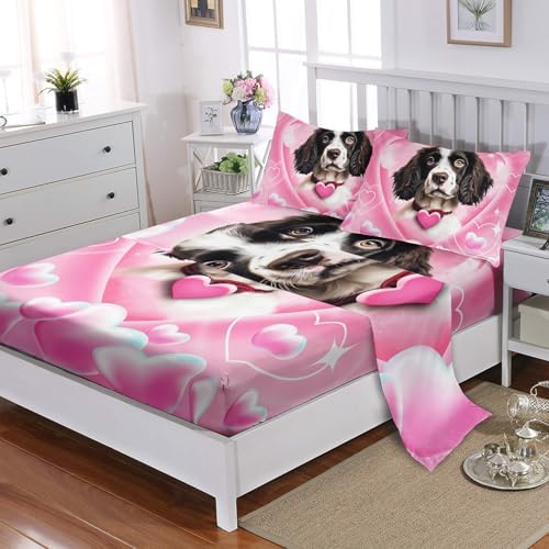 Kawaii Dog Pattern 4Pcs Bedding Set for Kids and Adults