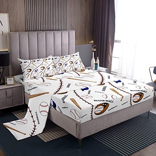 Feelyou Sports Baseball Bed Sheet Set for Kids Boys
