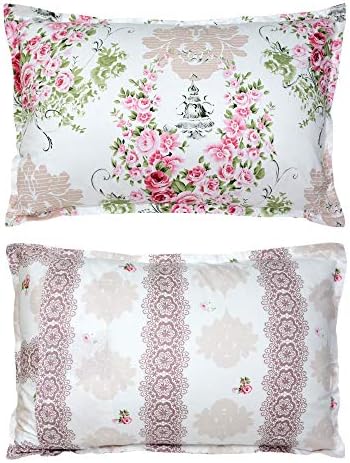 FADFAY Pink Rose Floral Duvet Cover Set