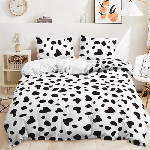 Vicimi Cow Print Duvet Cover Set Twin 3pcs