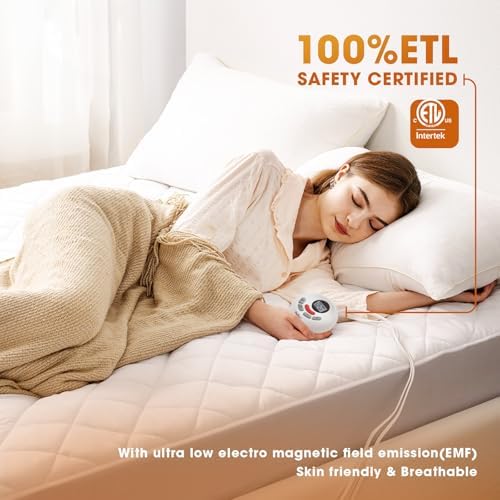 Valthie Heated Mattress Pad Twin Size 39x75 White