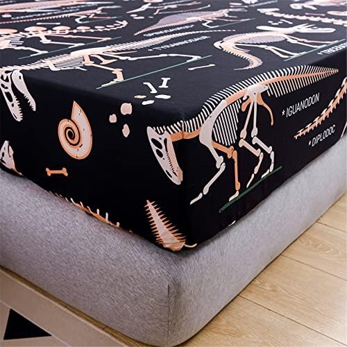 URLINENS Dinosaur Fitted Sheet Twin Set