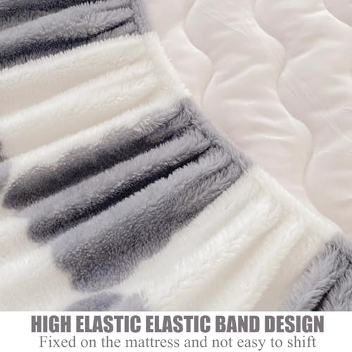 Velvet Mattress Protector Thick Warm Plush Cover 180x200cm King Size