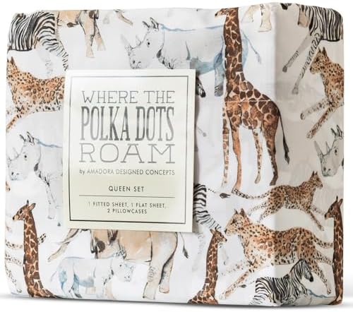 Where The Polka Dots Roam Safari Queen Bedding Set for Kids