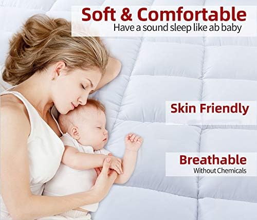 SUFUEE King Mattress Topper 2 Inch Thick Fluffy Comfort Pad