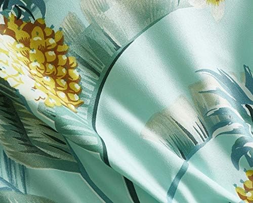 Feelyou Leaf Duvet Cover Set King Size Green Pineapple Pattern