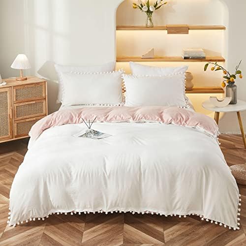 Bedbay Boho Queen Duvet Cover Set with Pom Pom Fringe 1