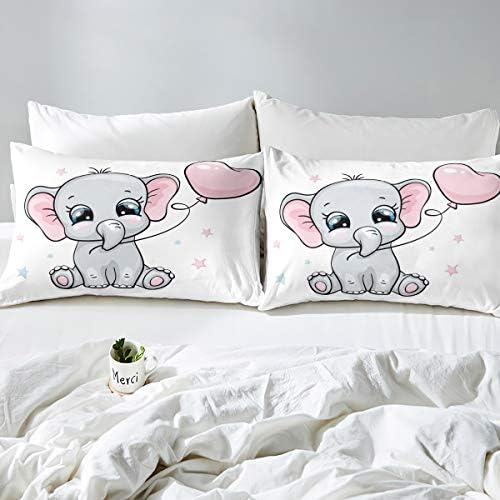 Feelyou Elephant Bed Sheet Set for Kids Twin Size 2Pcs