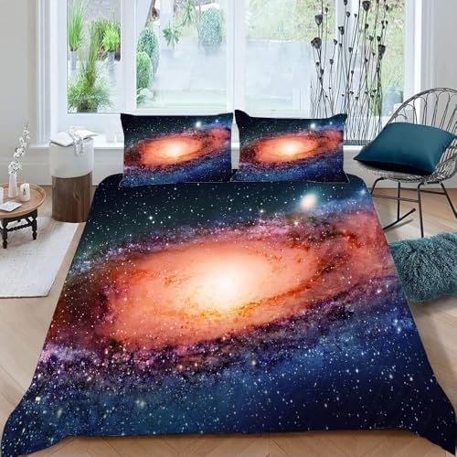 GIPNIAU Kids Duvet Cover Set Cosmic Vortex California King 3 Piece
