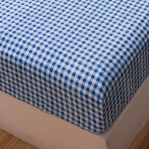 FCLDESHOP 3pcs Cotton Checkered Mattress Pad Cover