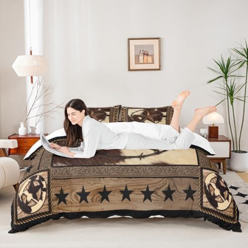 Homewish Western Stars Duvet Cover Set Queen Size 1