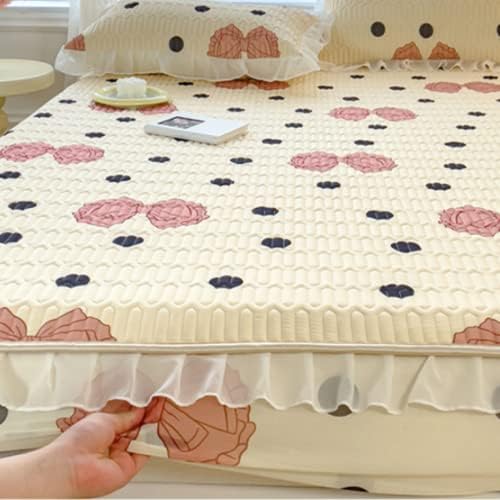 FCLDESHOP Cooling Latex Bed Sheet Set 180x200cm 3pcs with Pillowcases