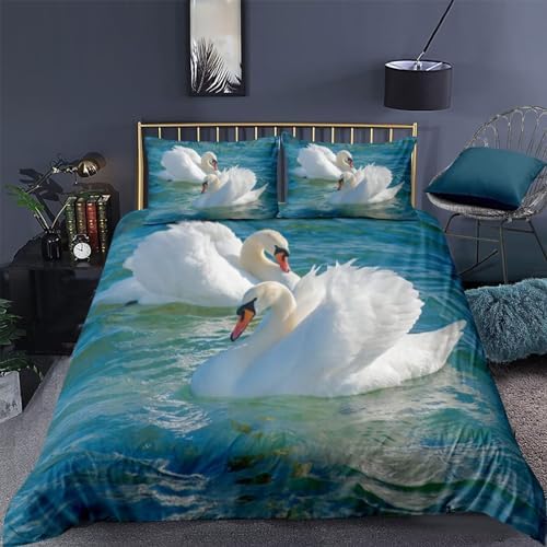 Roadchoice Two Swans Duvet Cover Set King Size