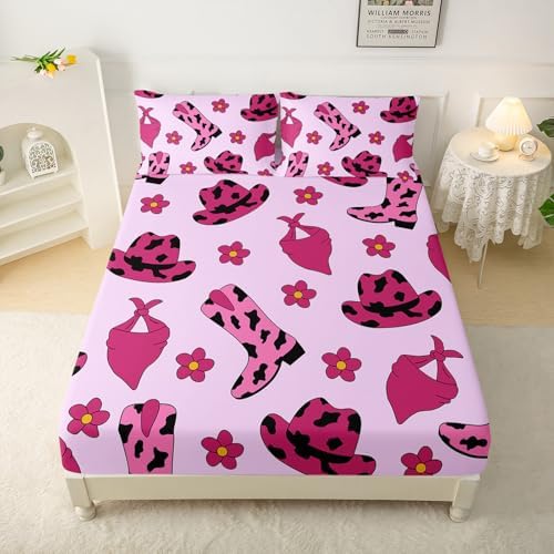 QOOMO Hat Boots Kids Sheet Set Twin Size