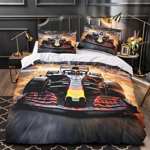 BUKISA Formula-One Racing Bedding Set with Zipper Closure