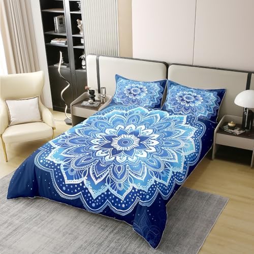 Feelyou Mandala Duvet Cover Set 3D Boho Pattern Queen Size