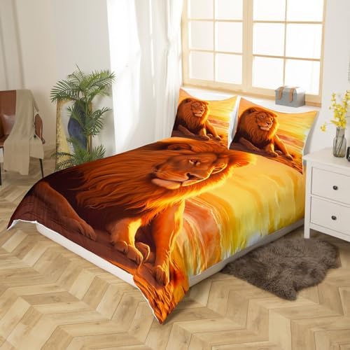 Feelyou 3D Lion Duvet Cover Set for Kids and Adults