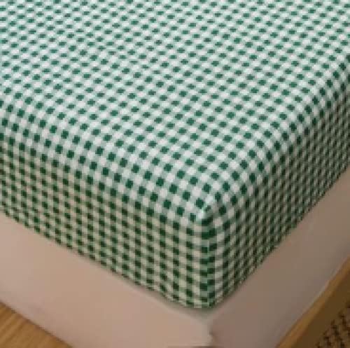 FCLDESHOP 3pcs Cotton Checkered Mattress Pad Cover