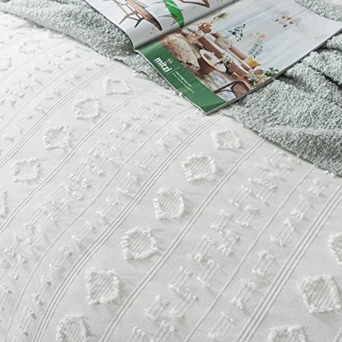 Brandream Boho White Tufted Duvet Cover Set