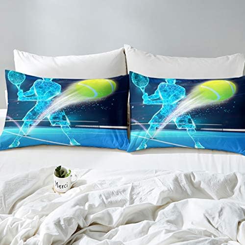 Erosebridal Tennis Ball Duvet Cover Set Queen Size Blue Green 1