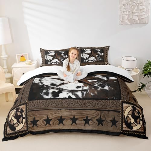 Homewish Abstract Cow Fur Print King Duvet Cover Set 1