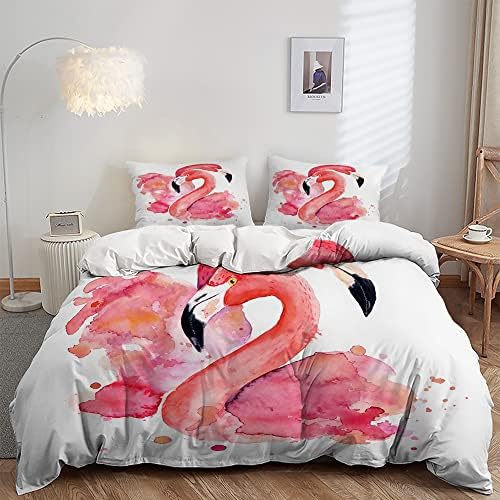 AILONEN Flamingo Duvet Cover Set King Size 1